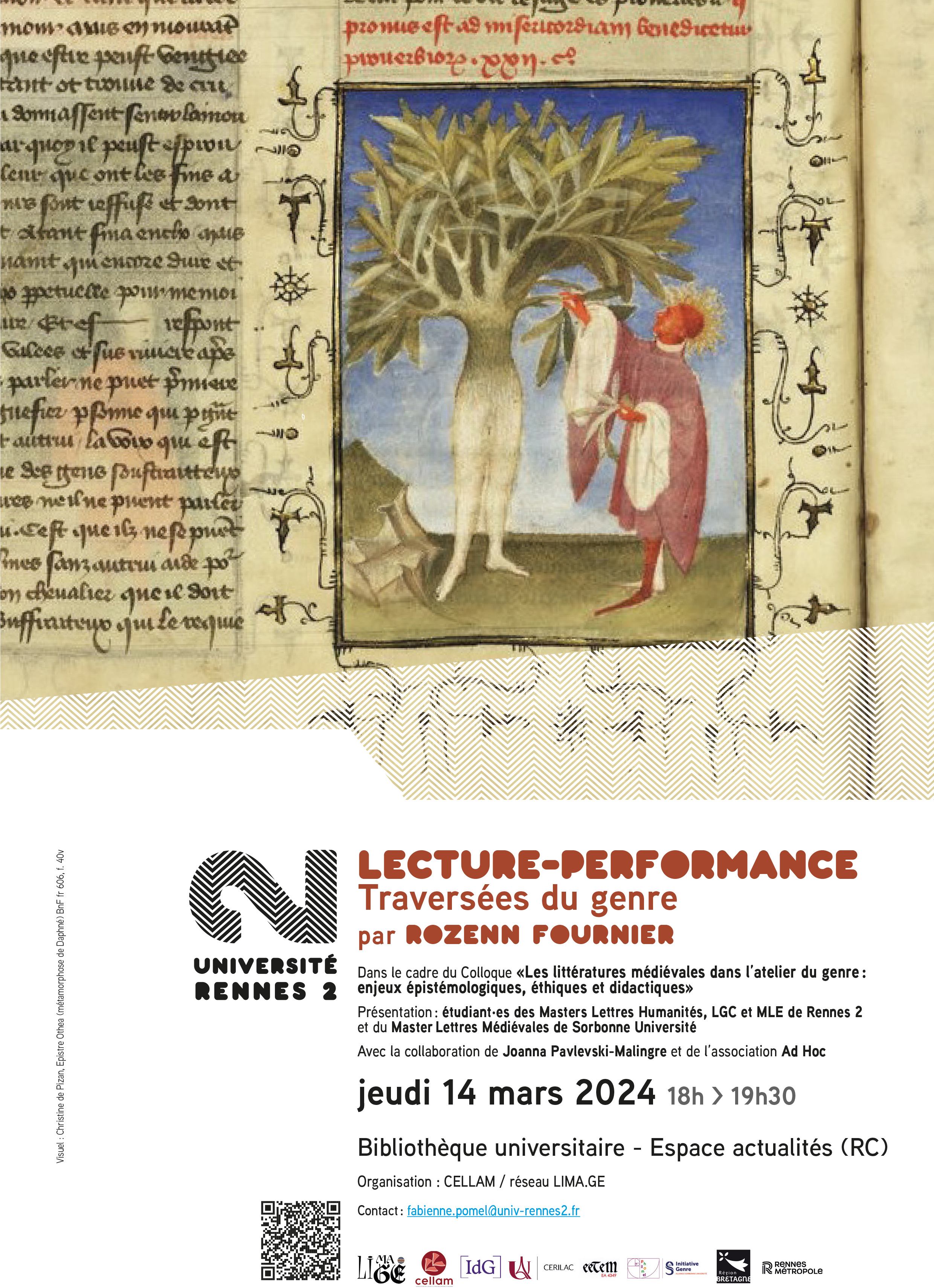 Lecture - Performance | Traversée des genres | Bibliothèques Rennes 2