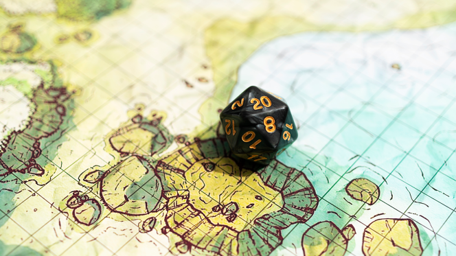 Visuel dé sur carte du monde