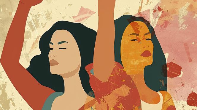 illustration femmes poing levé