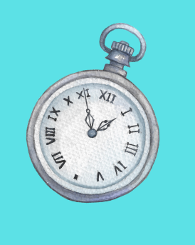 montre sur fond bleu