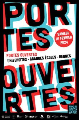 Affiche portes ouvertes 2024 lettrage rouge et noir